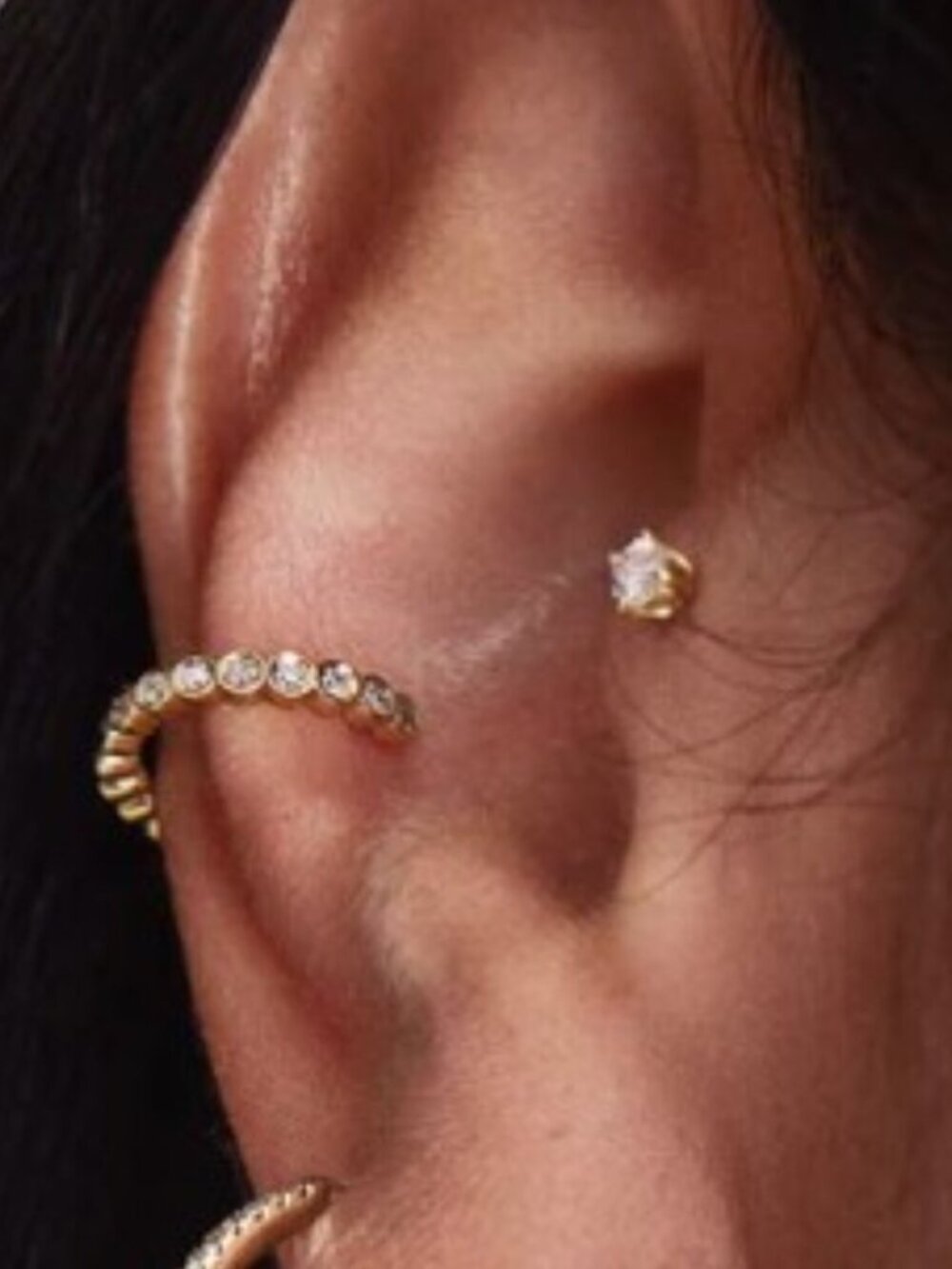 Mejuri Diamond Ear Cuff Solid 14k gold, diamond